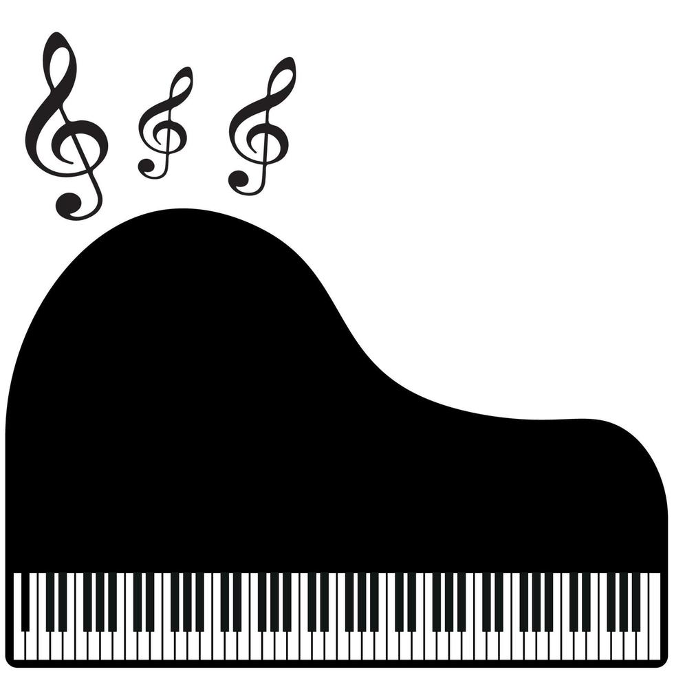 piano con triplicar clave en blanco antecedentes vector