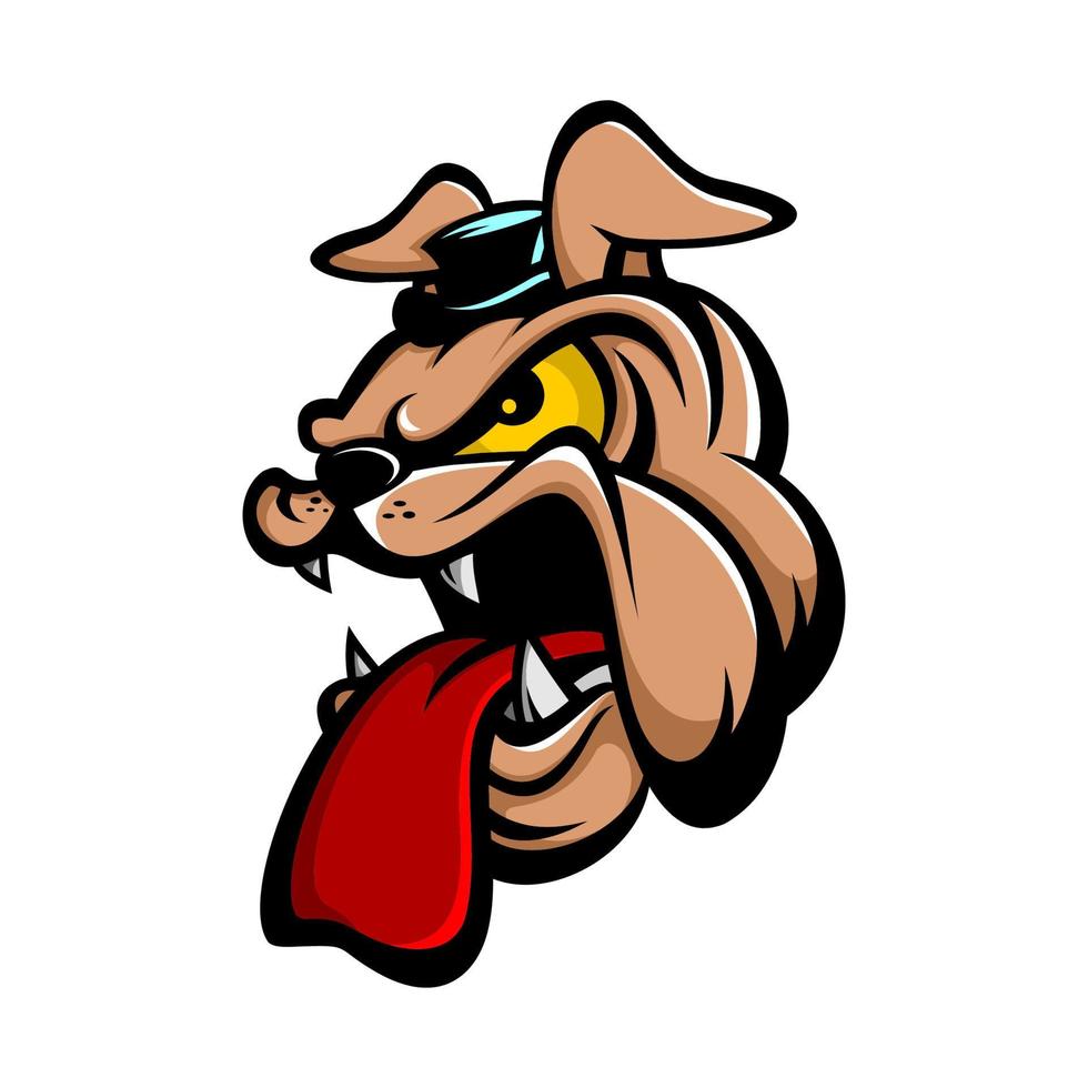 BULLDOG HEAD CARTOON vector