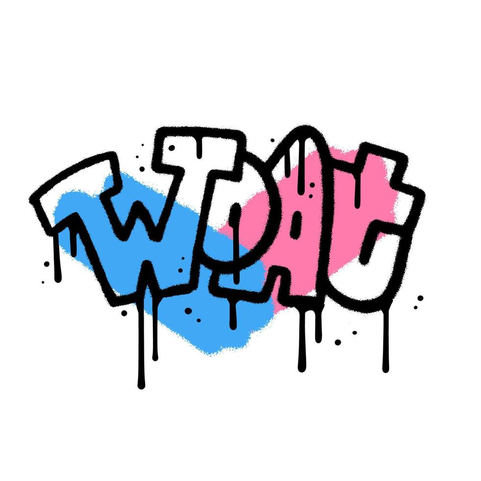 Woat - uno palabra en urbano pintada rociar pintar estilo en vistoso resumen formas peor de todas tiempo. texturizado mano dibujado aislado vector ilustración.