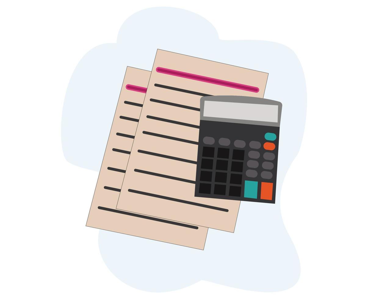 document and calculator icon. business icon vector