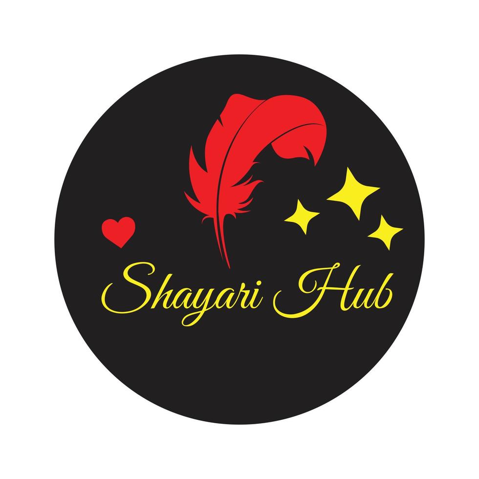 Shayari Hub logo design for poetry author vector