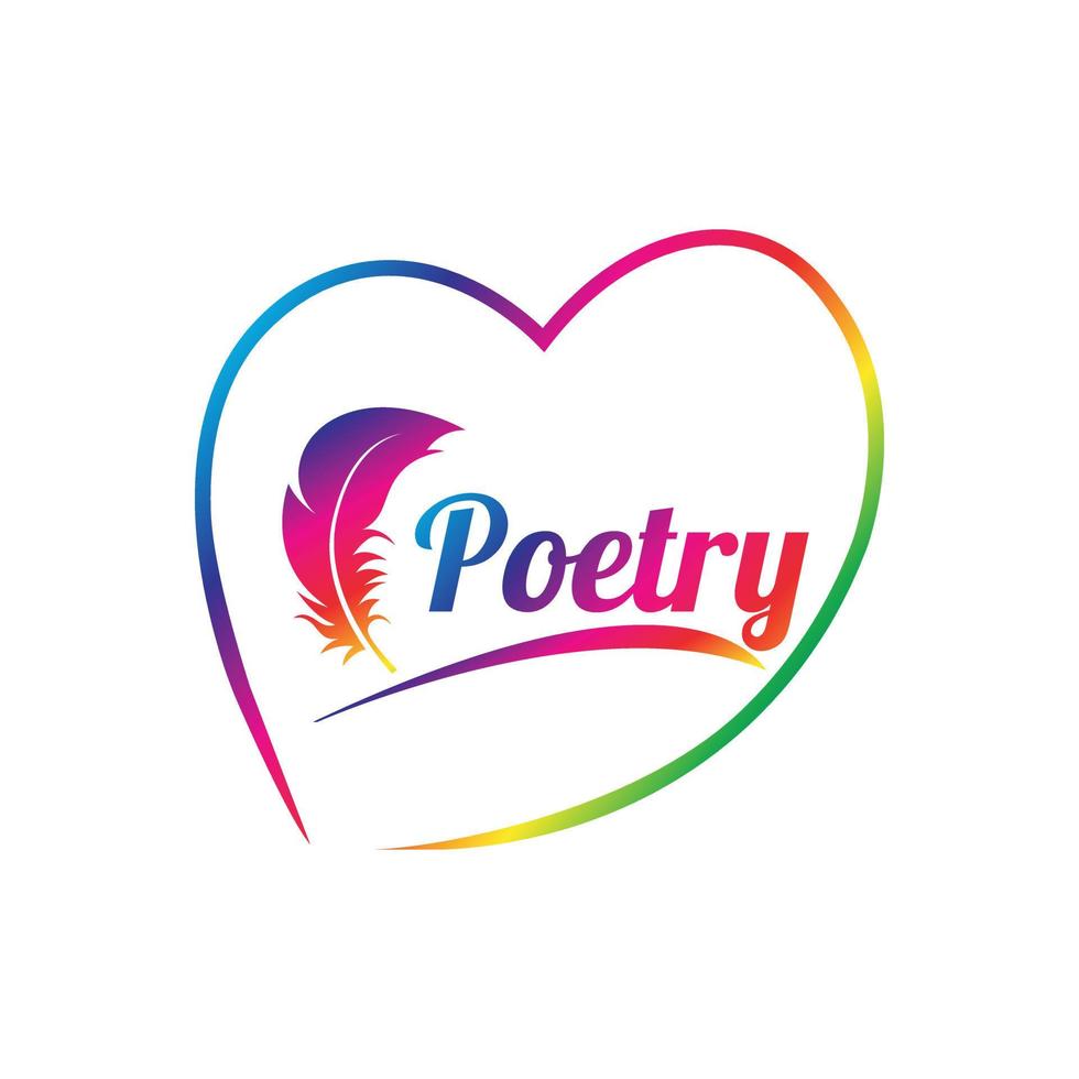poesía amante logo diseño, creativo, autor vector