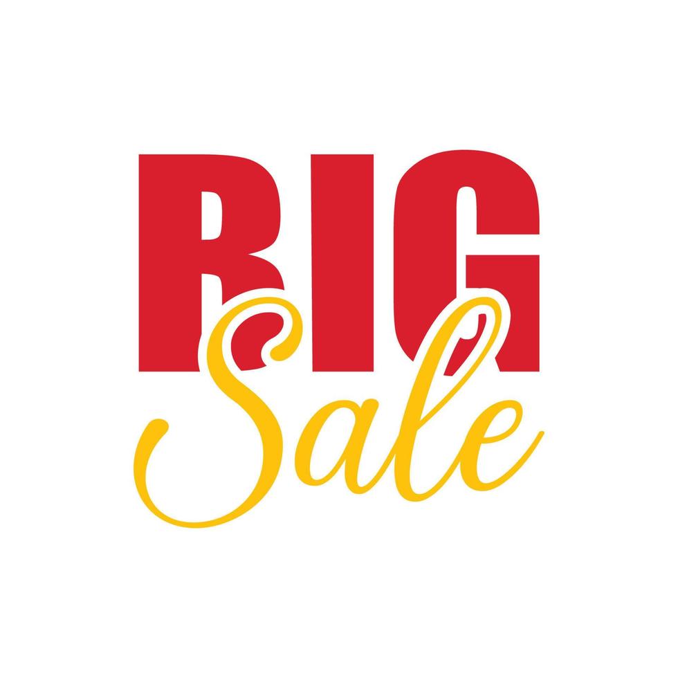 Big sale vector logo. Holiday special offer discount banner template. Business promotion badge design.