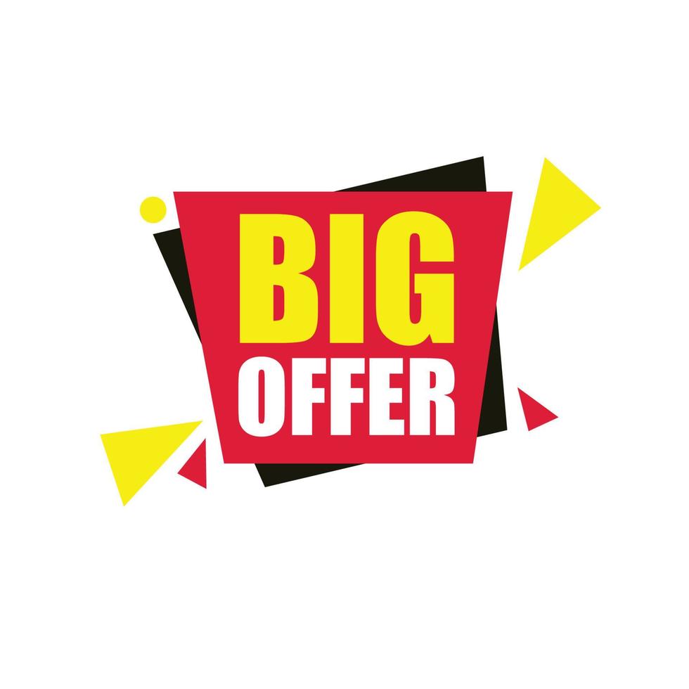 Big offer vector tag design. Special offer template for business promotion. Big sale discount badge for banner, poster, flyer, card design.