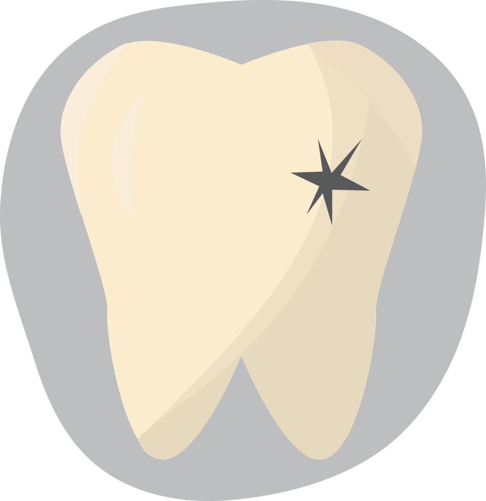 Tooth affected by caries. Diseases of the teeth. High quality vector illustration.