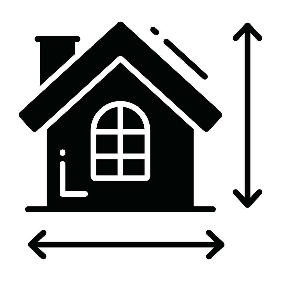 Trendy vector style of house measurement, editable icon