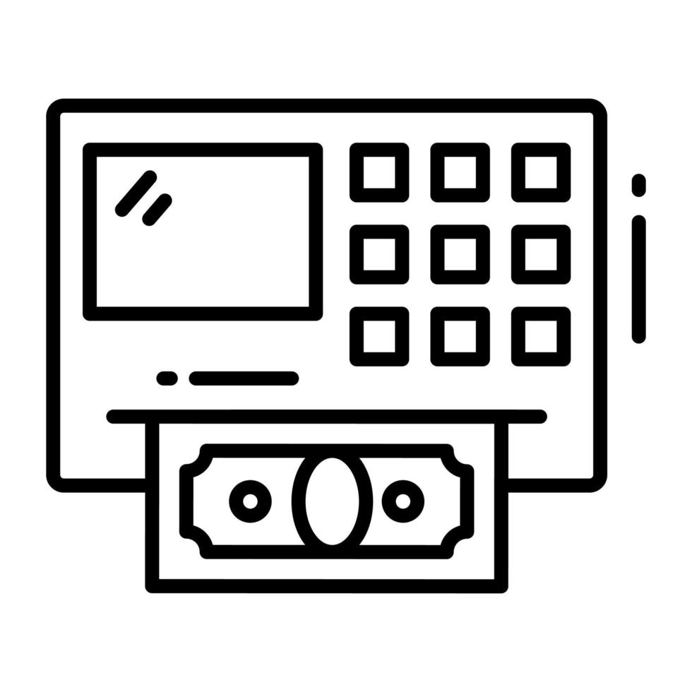 Well designed icon of atm machine, cash withdrawal machine icon vector