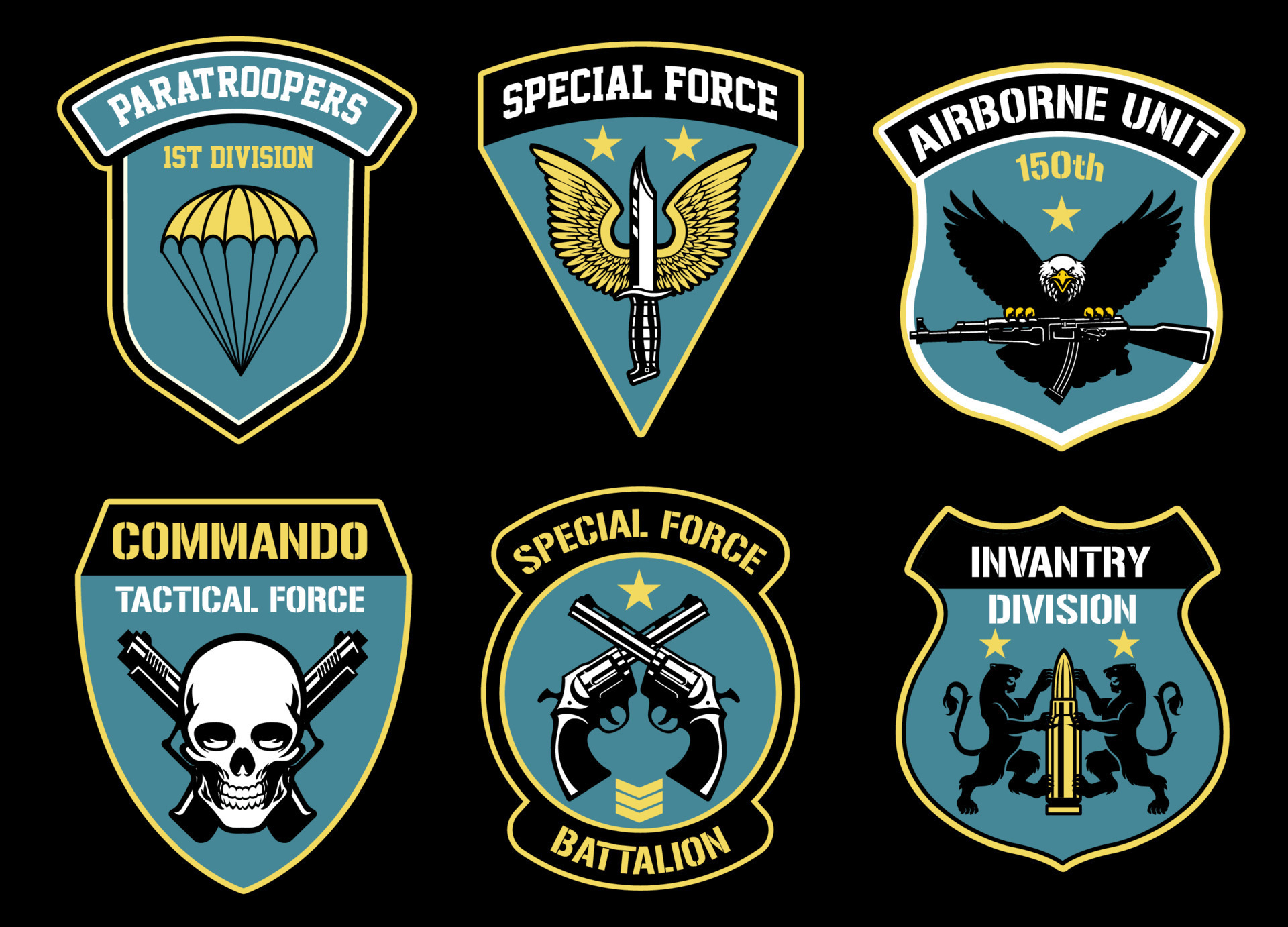 Set Bundle Of Military Unit Badges 23091924 Vector Art At Vecteezy set-bundle-of-military-unit-badges-23091924-vector-art-at-vecteezy