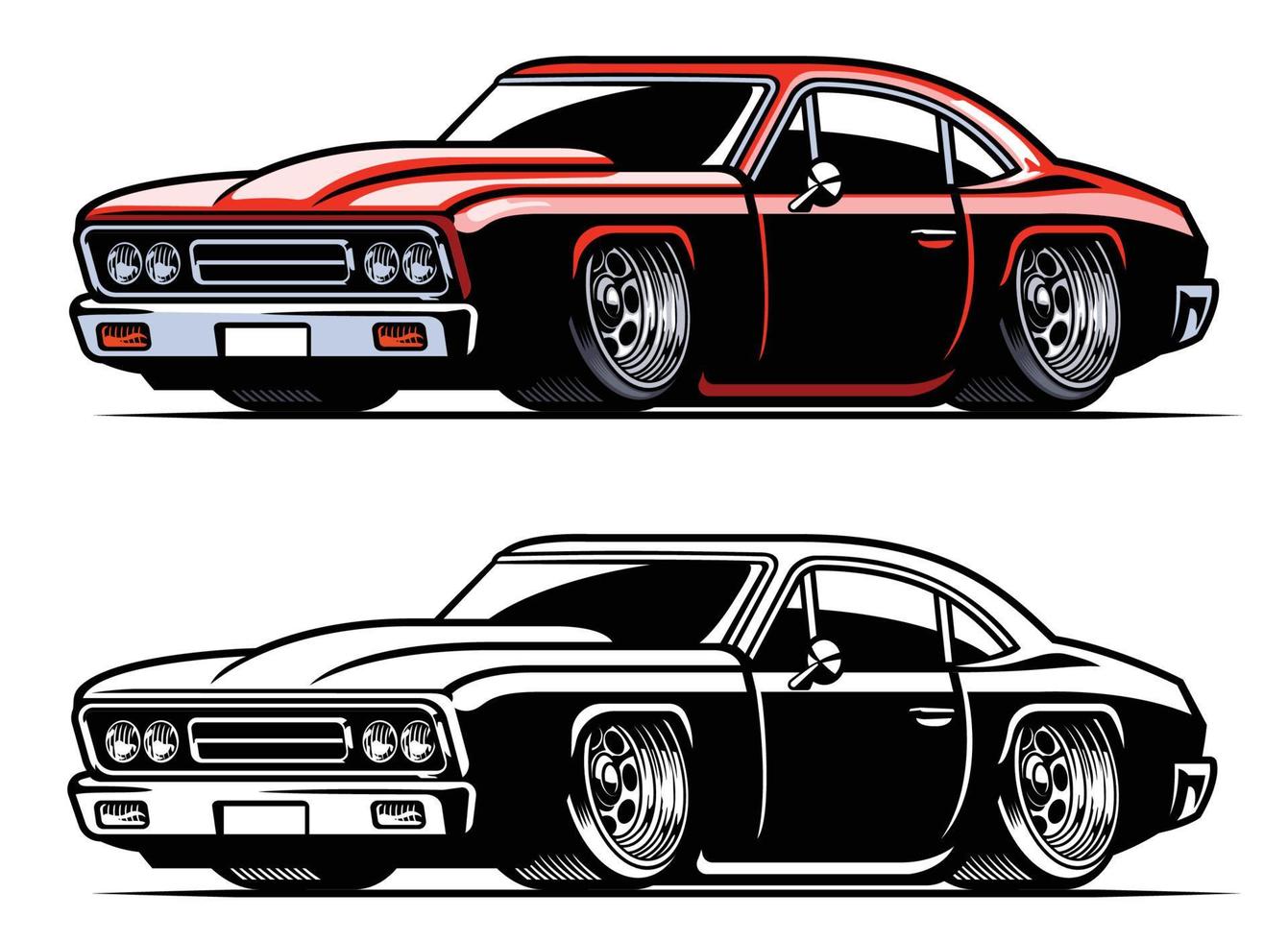 american vintage muscle car vector