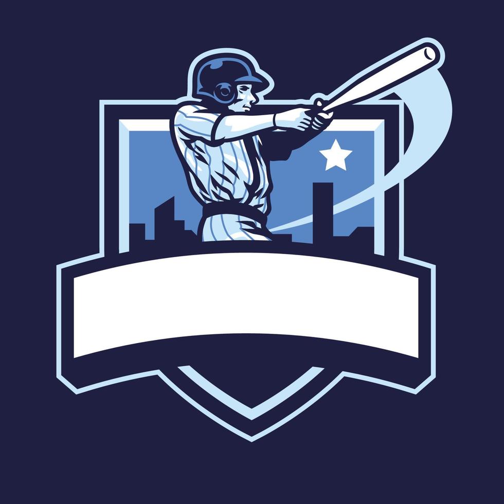 baseball player club badge design vector