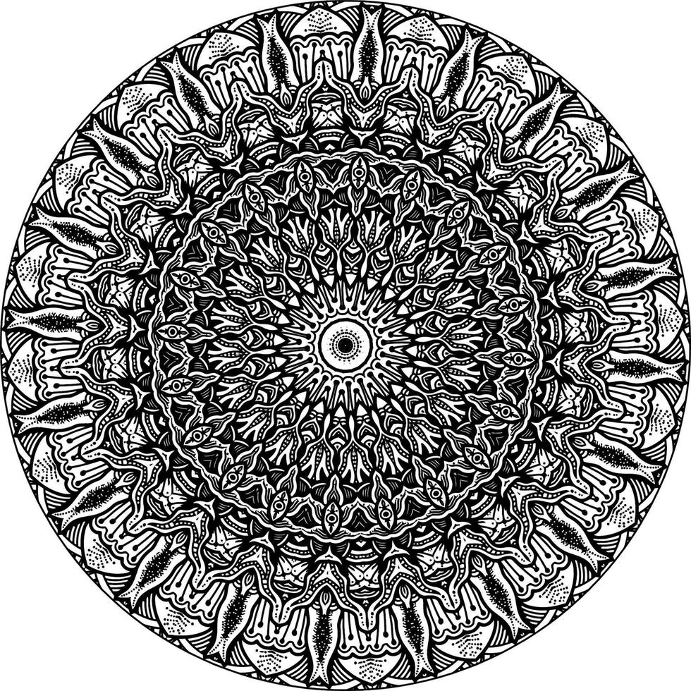 fácil circular modelo en formar de mandala para alheña, mehndi, tatuaje, decoración. decorativo ornamento en étnico oriental estilo. colorante libro página vector