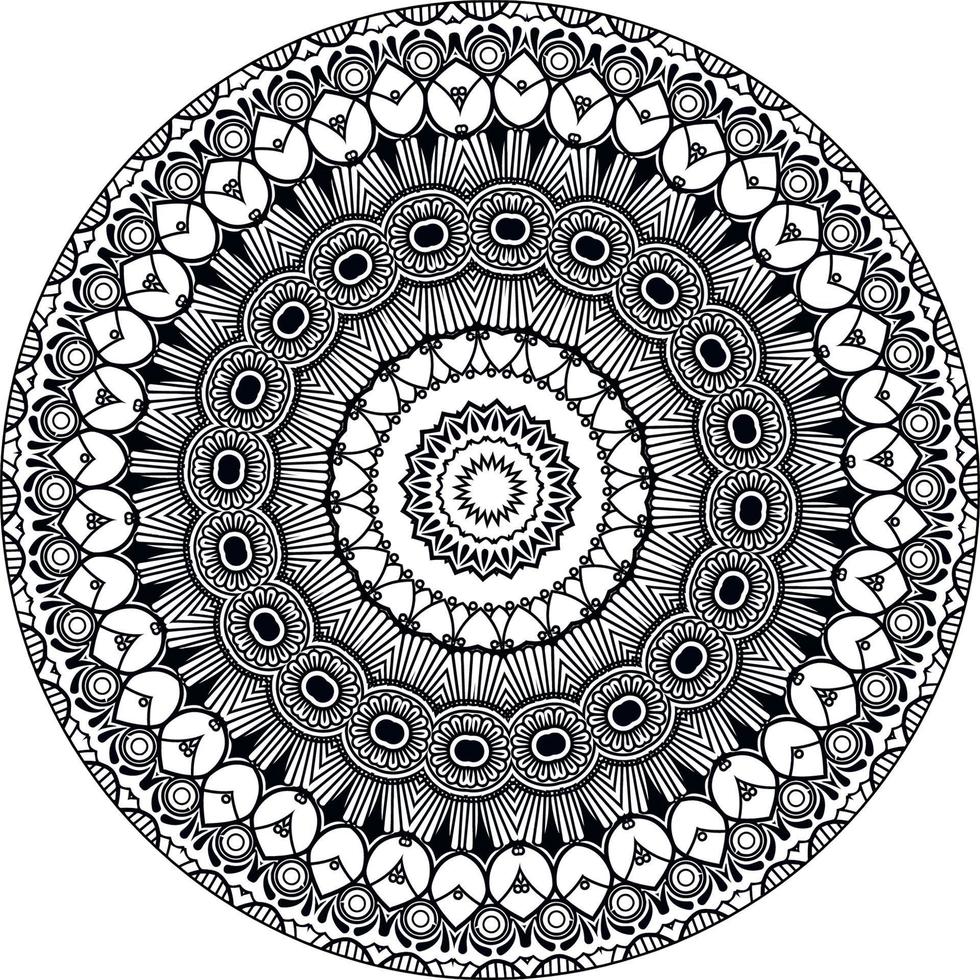 decorativo mandala con marina elementos y olas en blanco aislado antecedentes. para colorante libro paginas vector