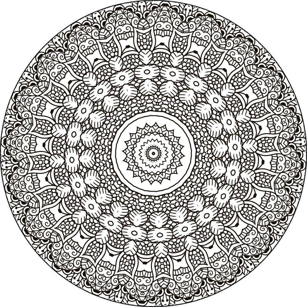 decorativo mandala con marina elementos y olas en blanco aislado antecedentes. para colorante libro paginas vector