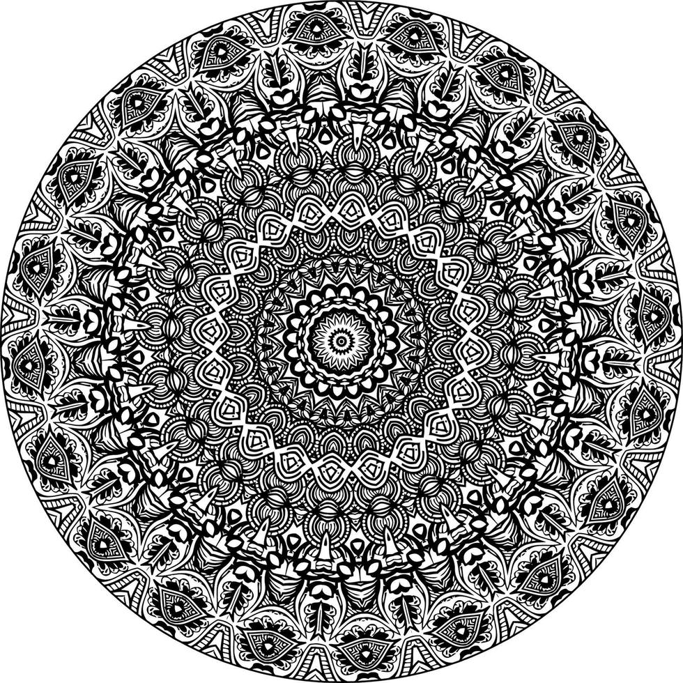 decorativo mandala con marina elementos y olas en blanco aislado antecedentes. para colorante libro paginas vector