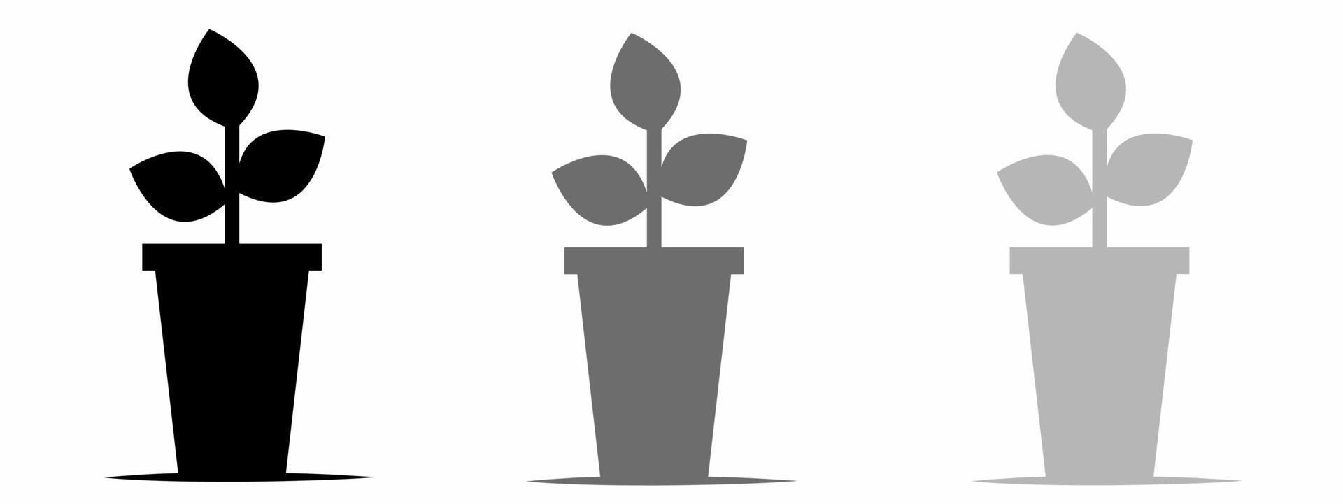 Flower in potted icon symbol illustration set for business. vector