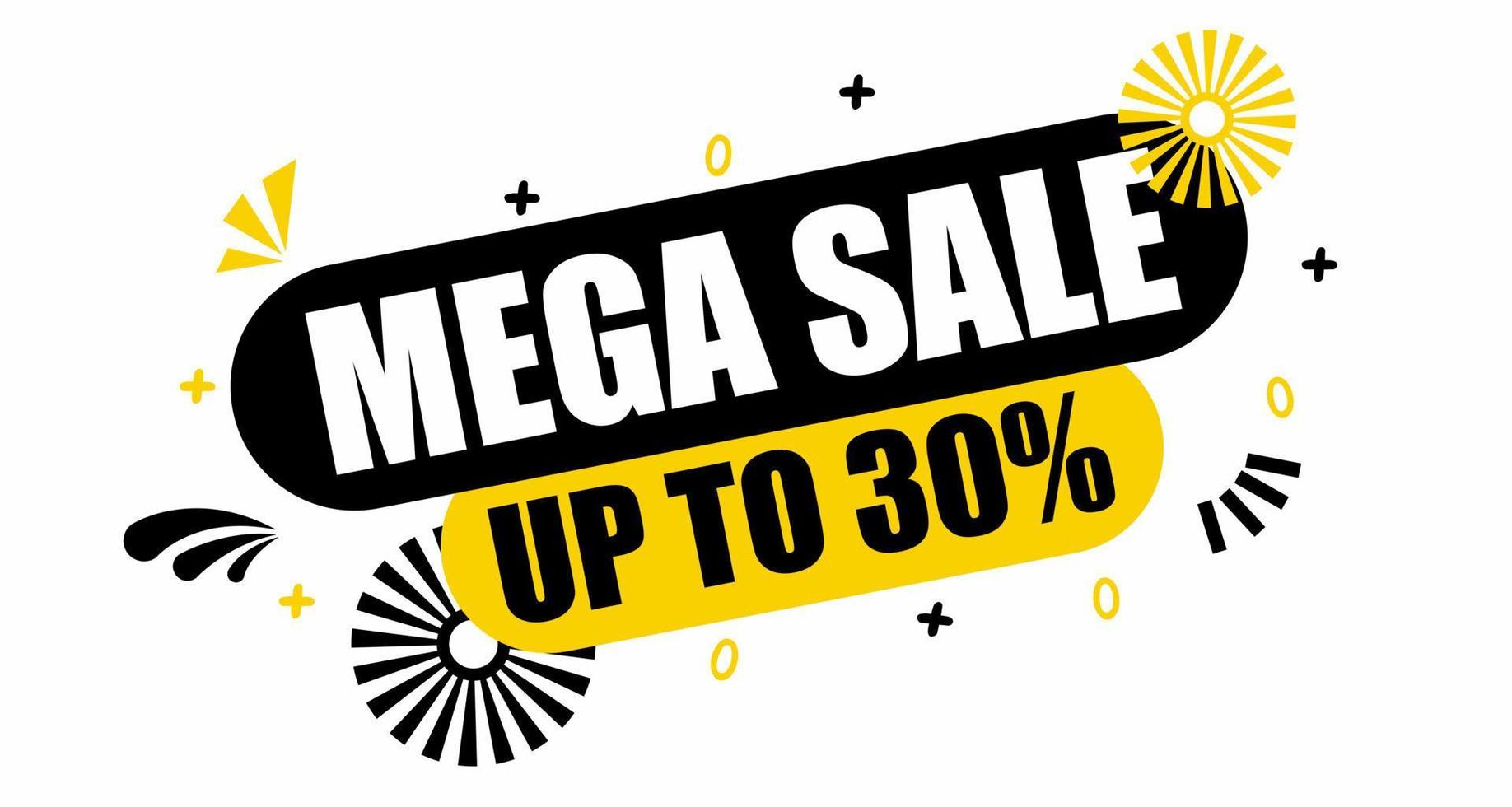 Mega sale up to. Mega sale speech bubble. Banner for marketing and advertising business. Vector illustration.