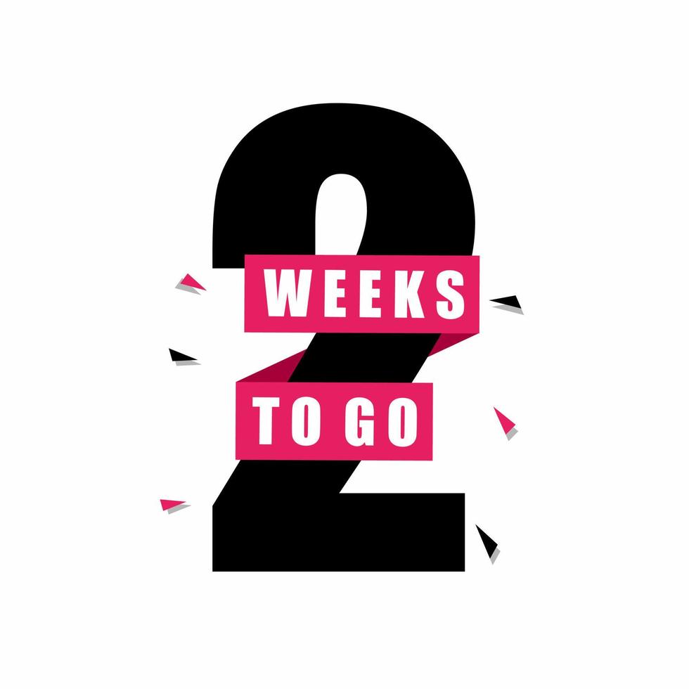 2 week to go. banners for advertising business. Vector illustration