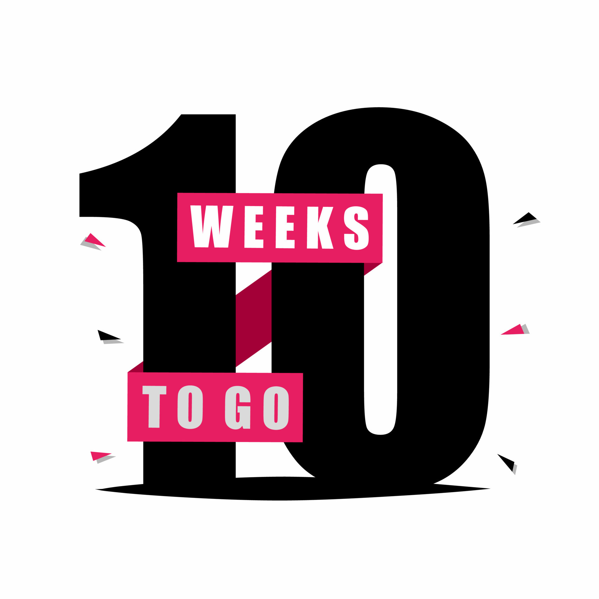 10 week to go. banners for advertising business. Vector illustration. 23092386 Vector Art at