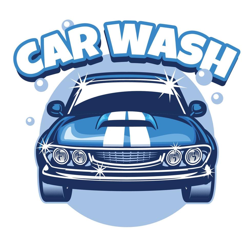 carwash classic car design vector