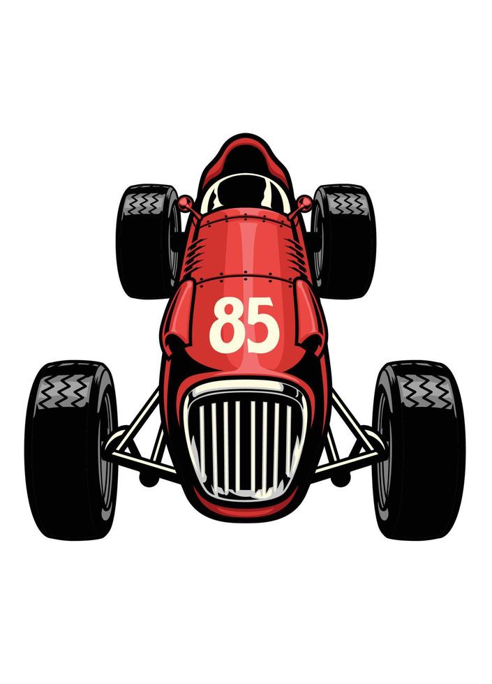 old vintage formula car racing vector