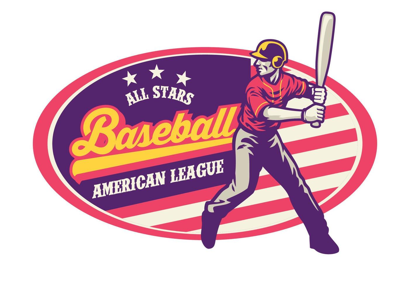 vintage style of baseball design vector