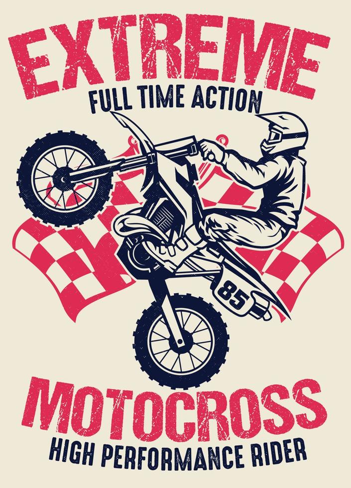 vintage shirt design of motocross vector