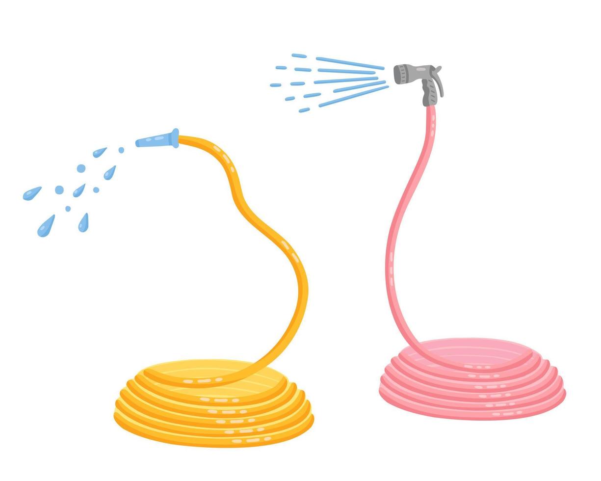 garden hose, fire hose, watering hose. Illustration for printing, backgrounds and packaging. Image can be used for greeting cards, posters, stickers and textile. Isolated on white background. vector