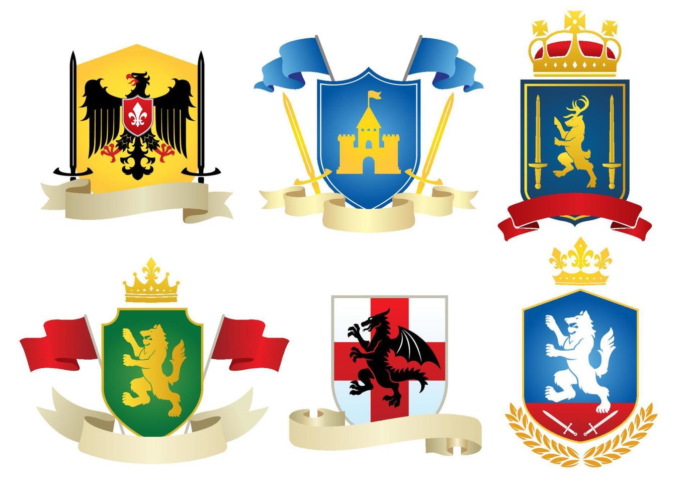 simple heraldic vector set