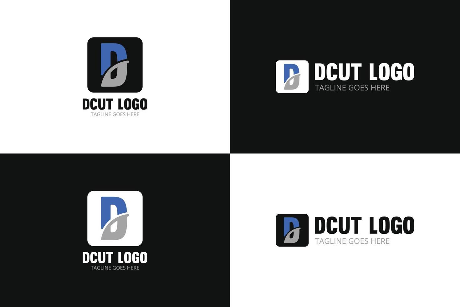 Dcut D Letter Logo Template vector