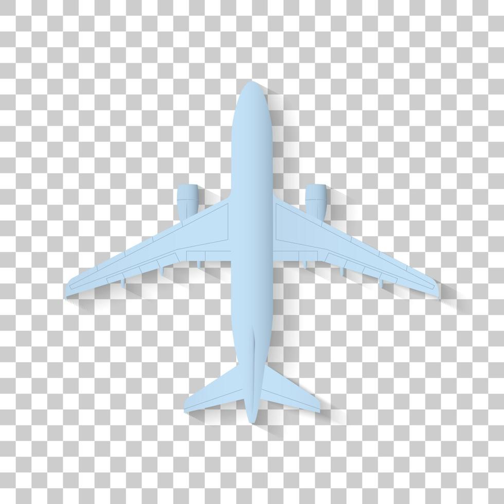 Light blue vector plane on a transparent background.