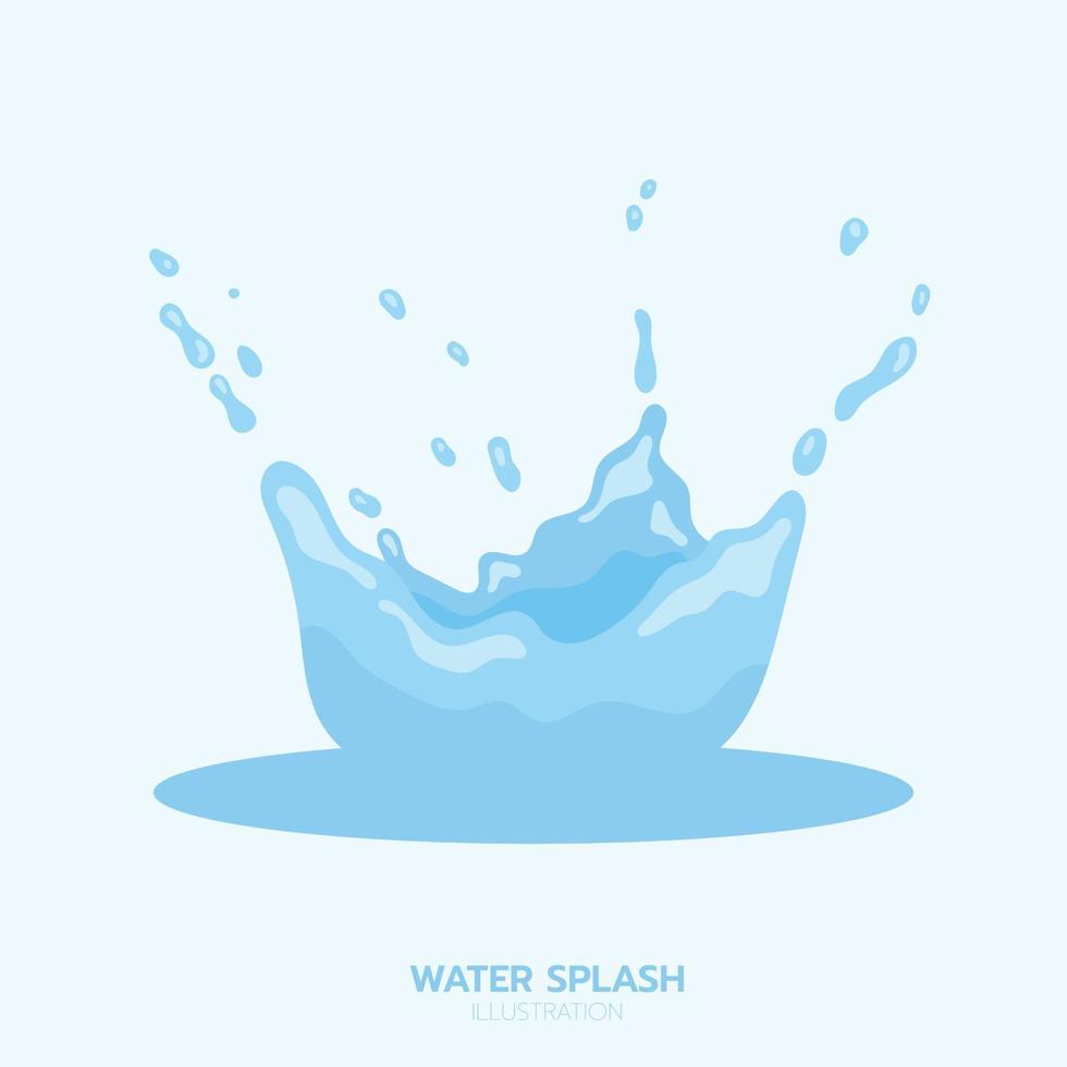 Blue water splash, element and illustration vector