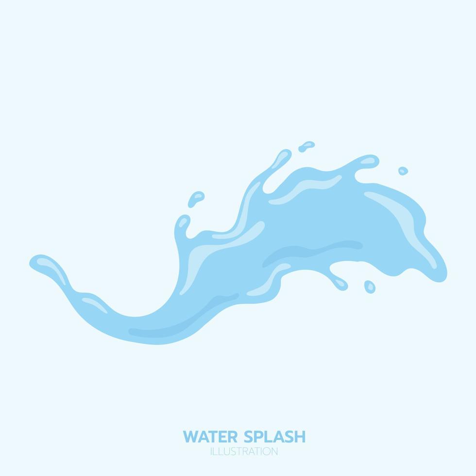 Blue water splash, element and illustration vector