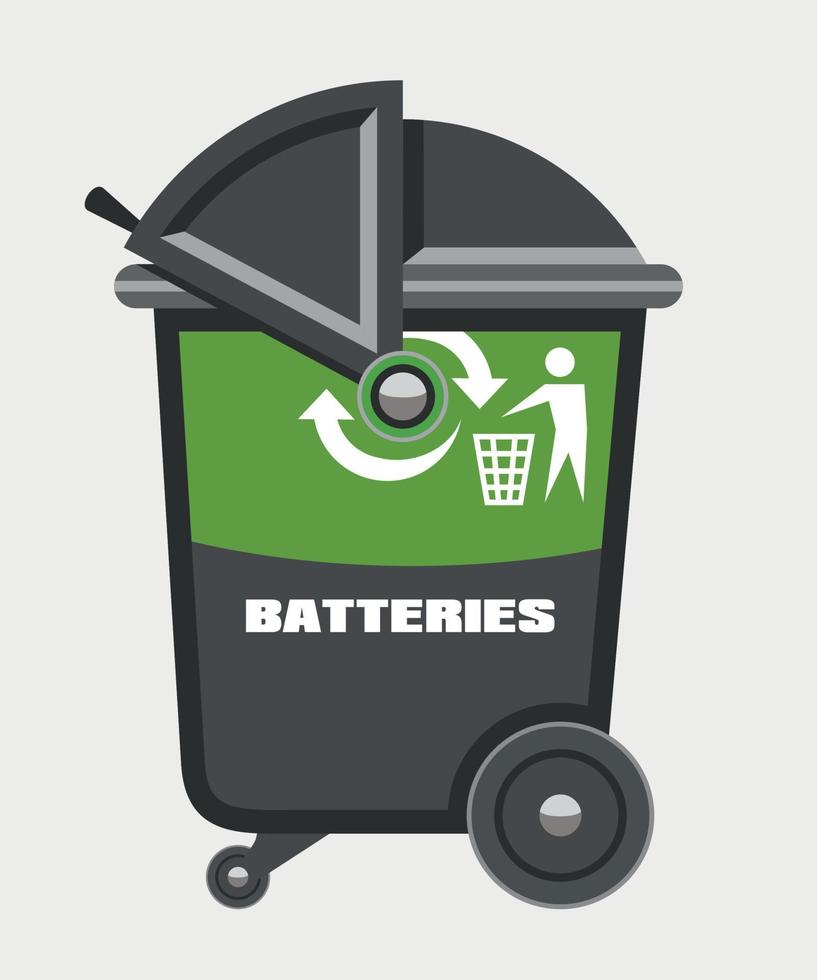 black vector trash can for e-waste