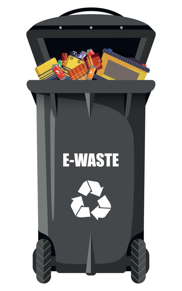 black vector dumpster for e-waste