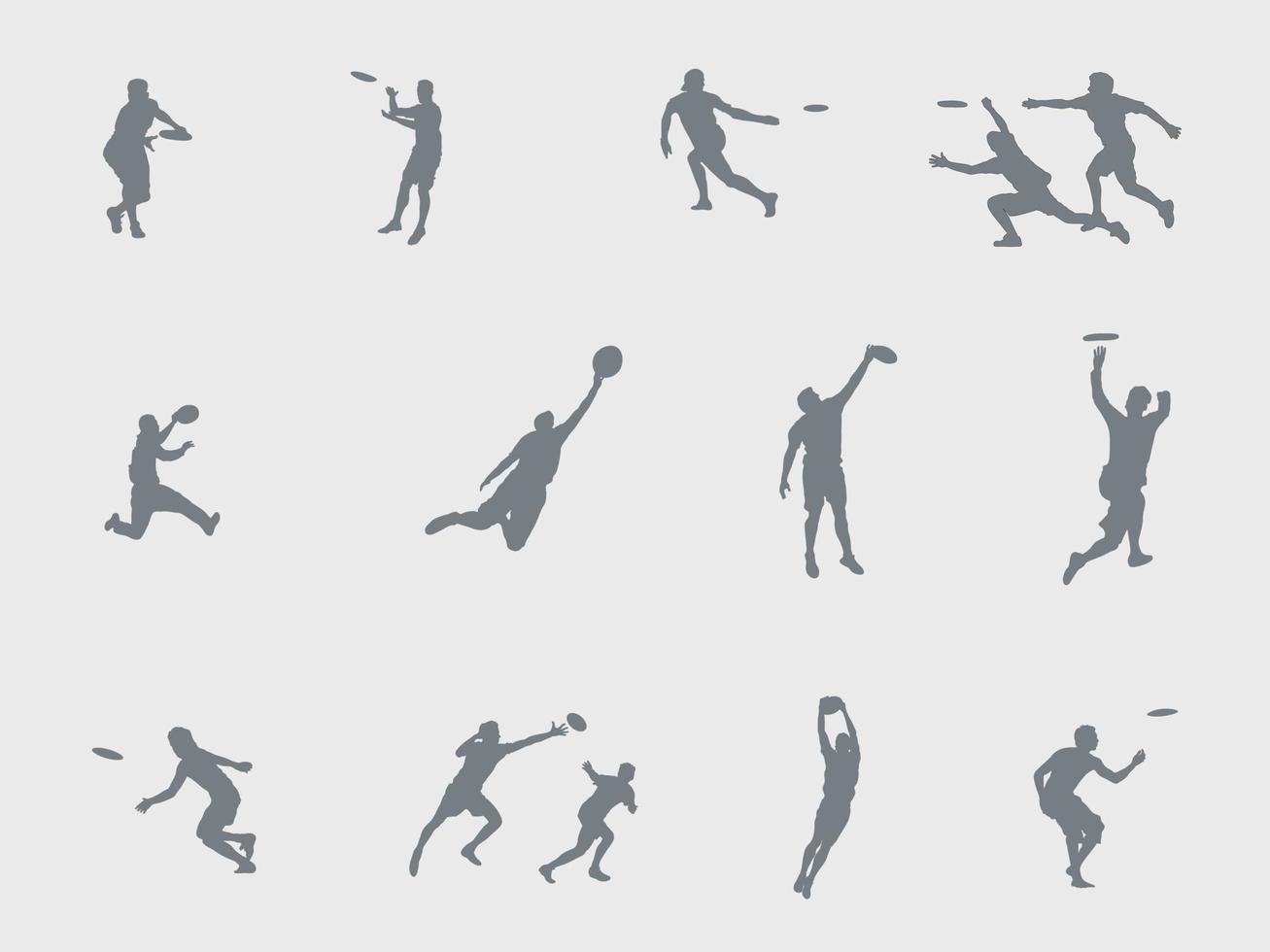 Frisbee Player Silhouettes vector