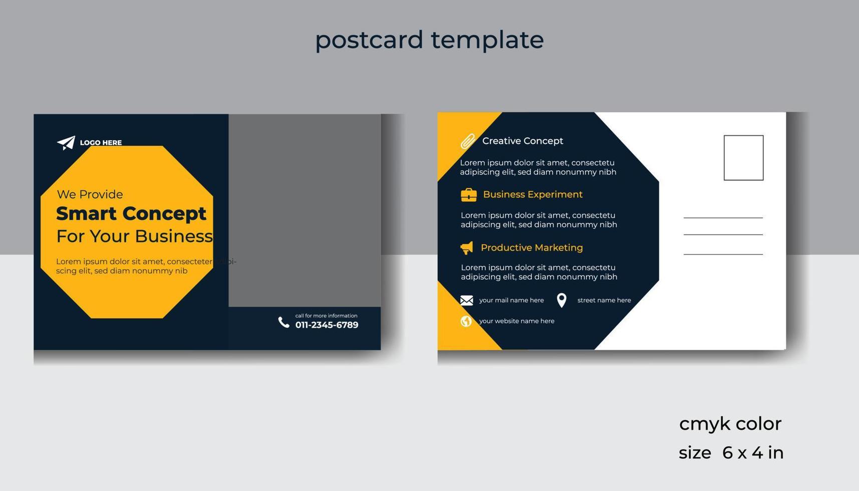 Corporate Business Marketing Postcard print design Template Design vector