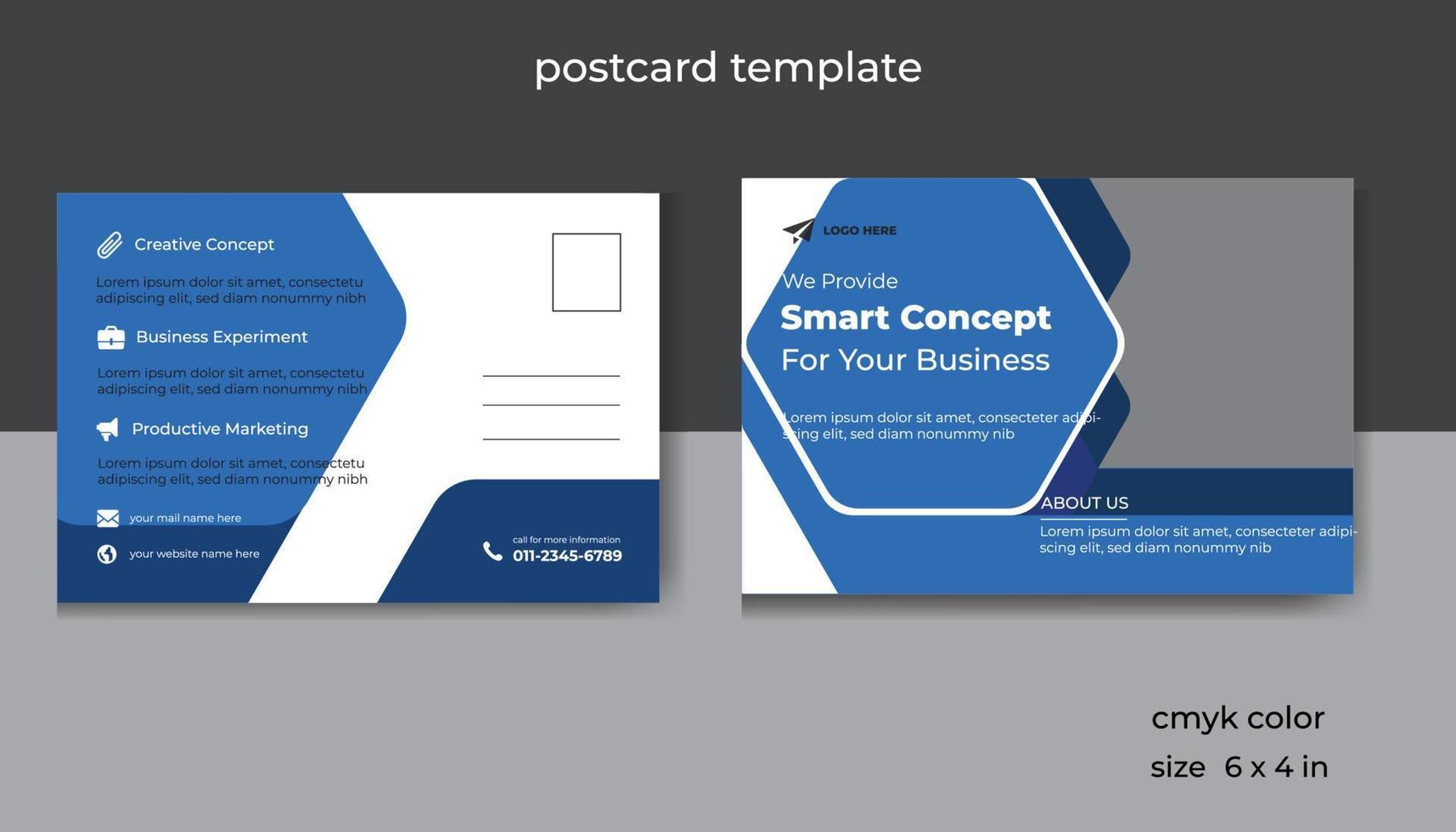 Corporate Business Marketing Postcard print design Template Design vector