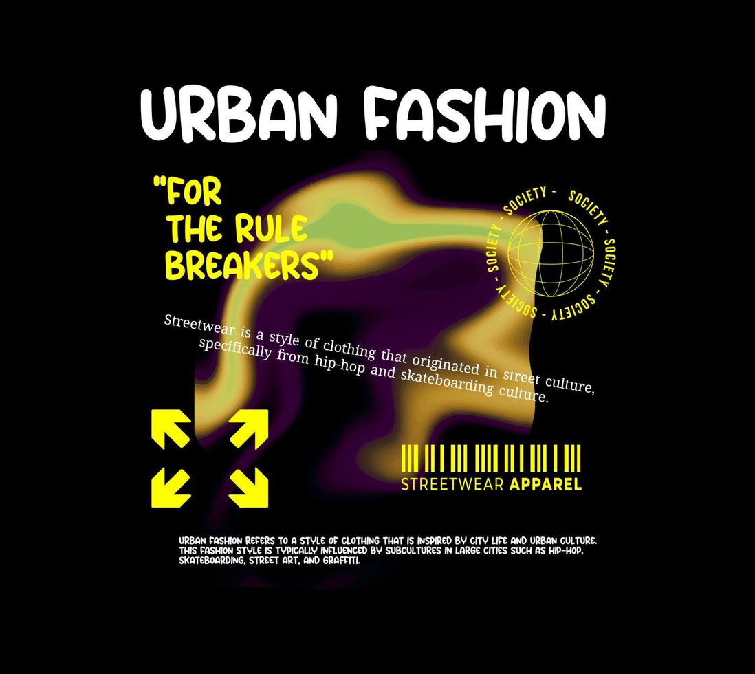 Urban Streetwear Aesthetic T-Shirt Design, Slogan Typography. for Screen Printing Design vector