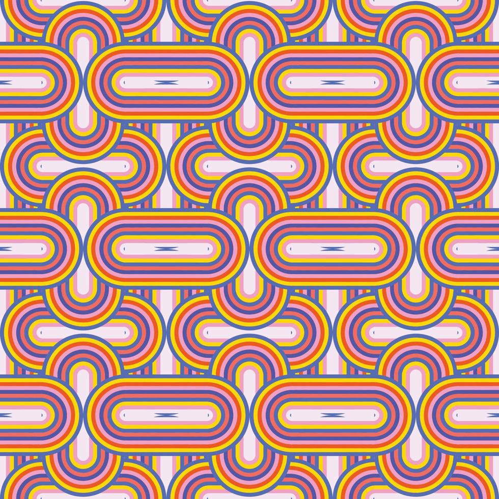 Retro abstract rainbow infinity repeat background pattern vector