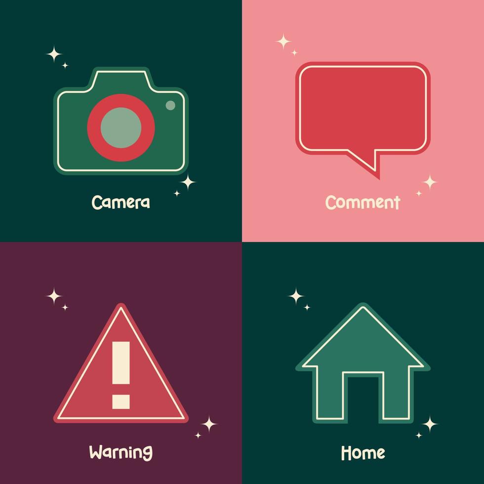 Set of Retro vintage ui vector icon illustration