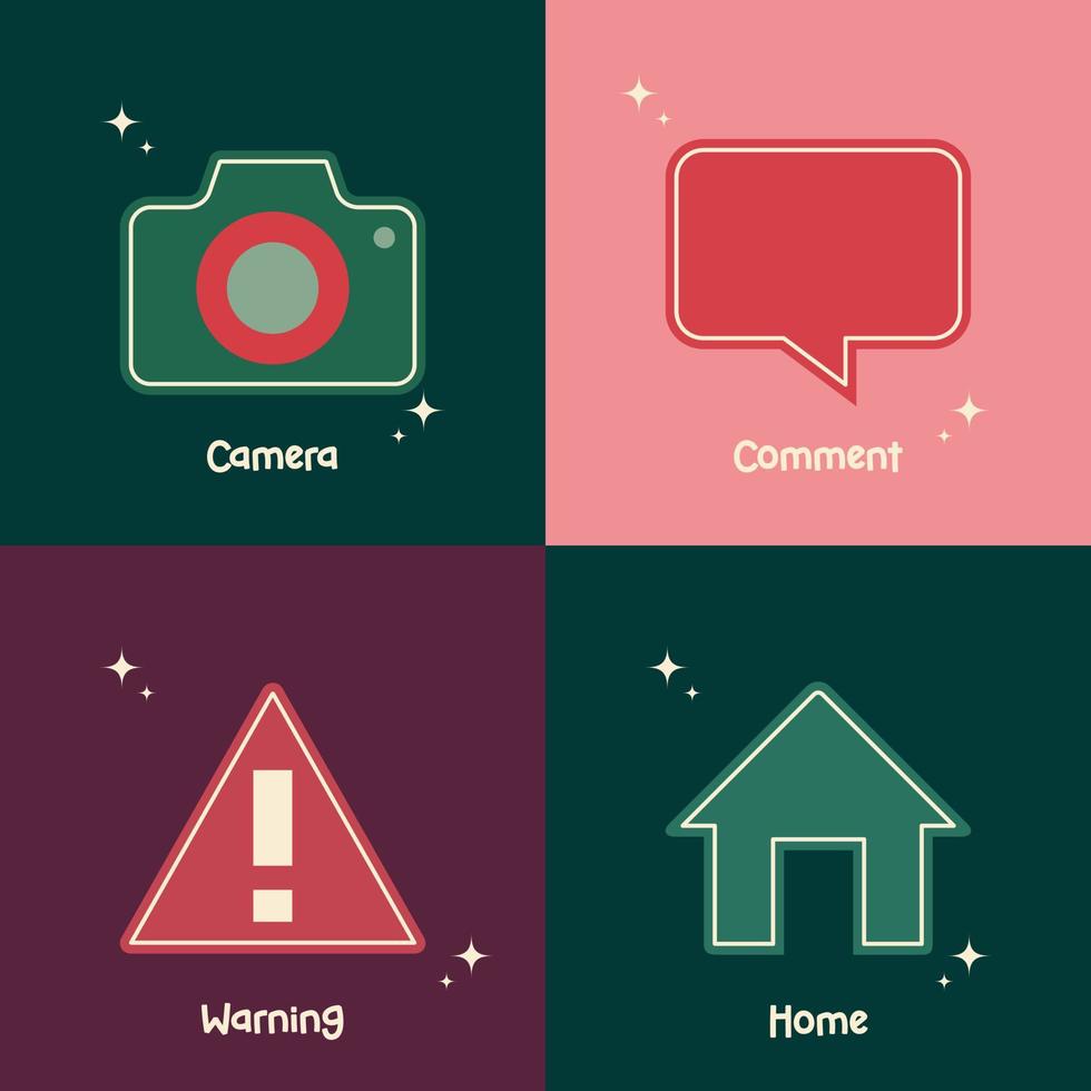 conjunto de retro Clásico ui vector icono ilustración