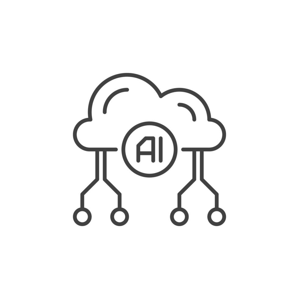 AI Cloud vector Artificial Intelligence concept line icon