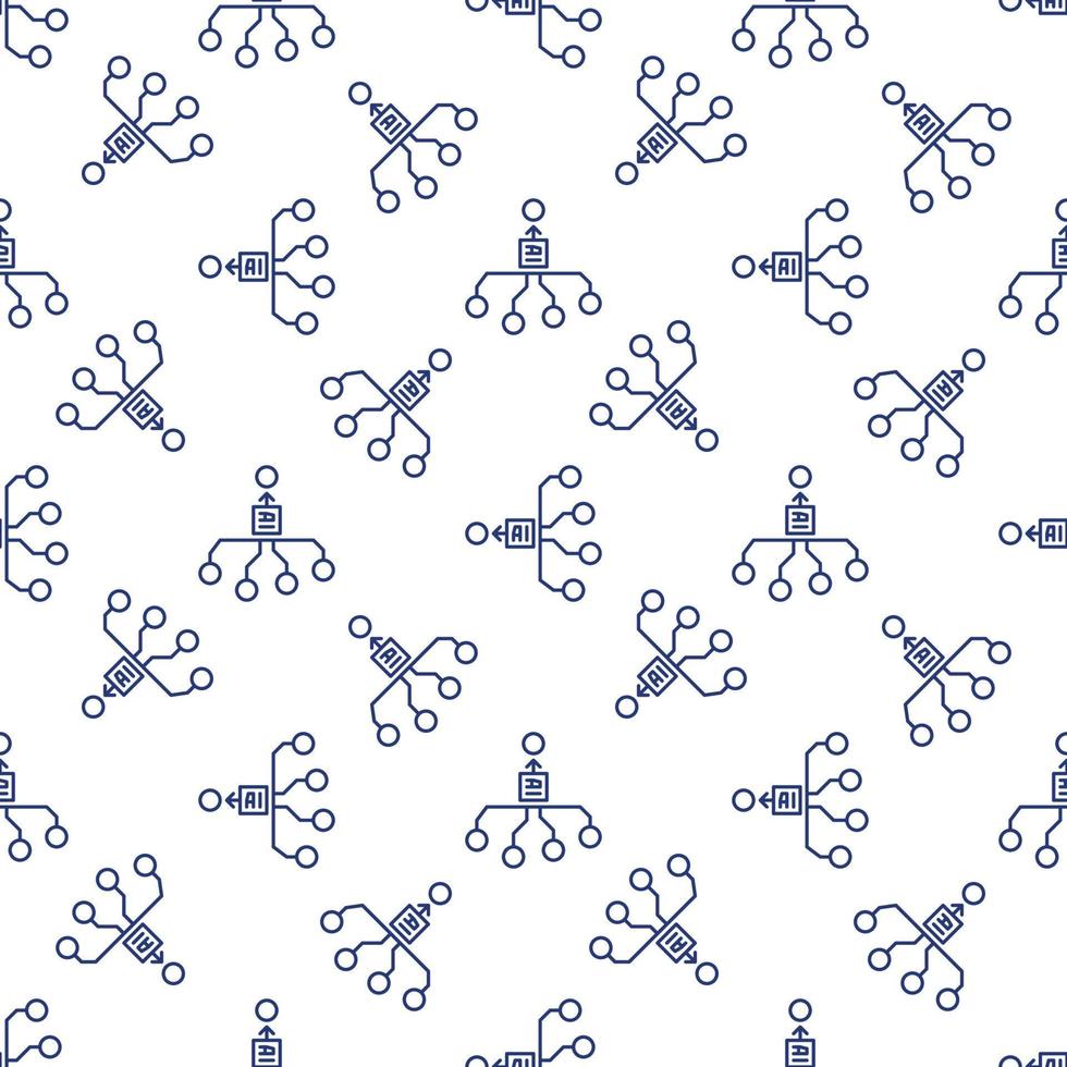 AI Generation vector Artificial Intelligence line seamless pattern