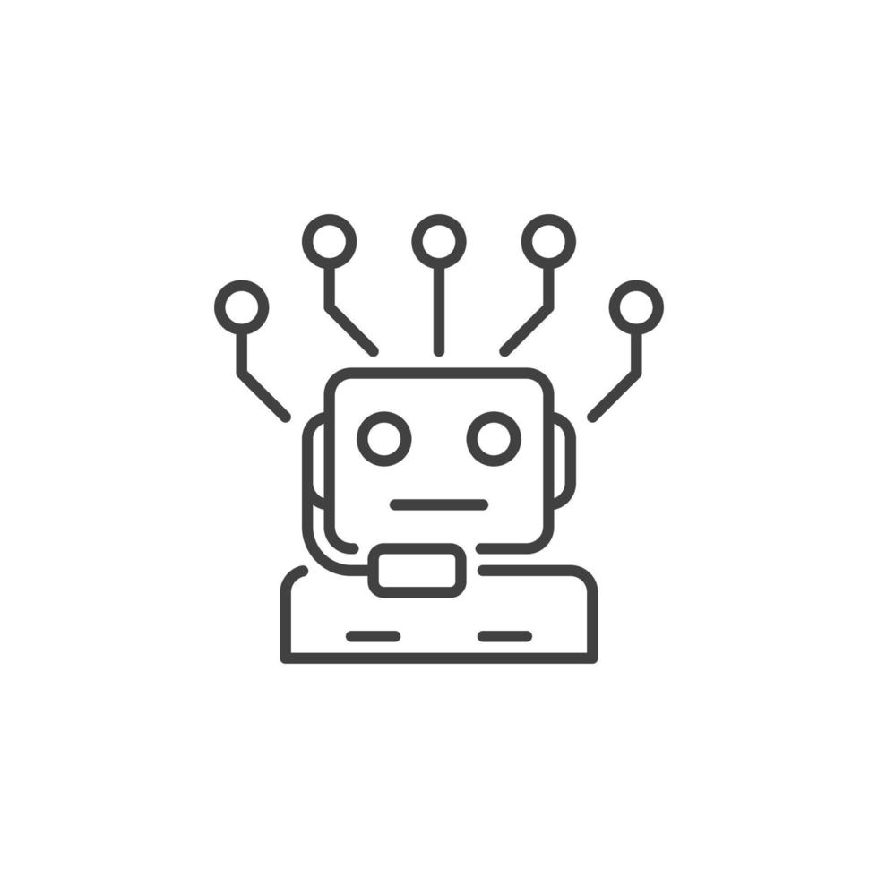 AI Robot Chatbot vector Artificial Intelligence Chatbot concept outline icon