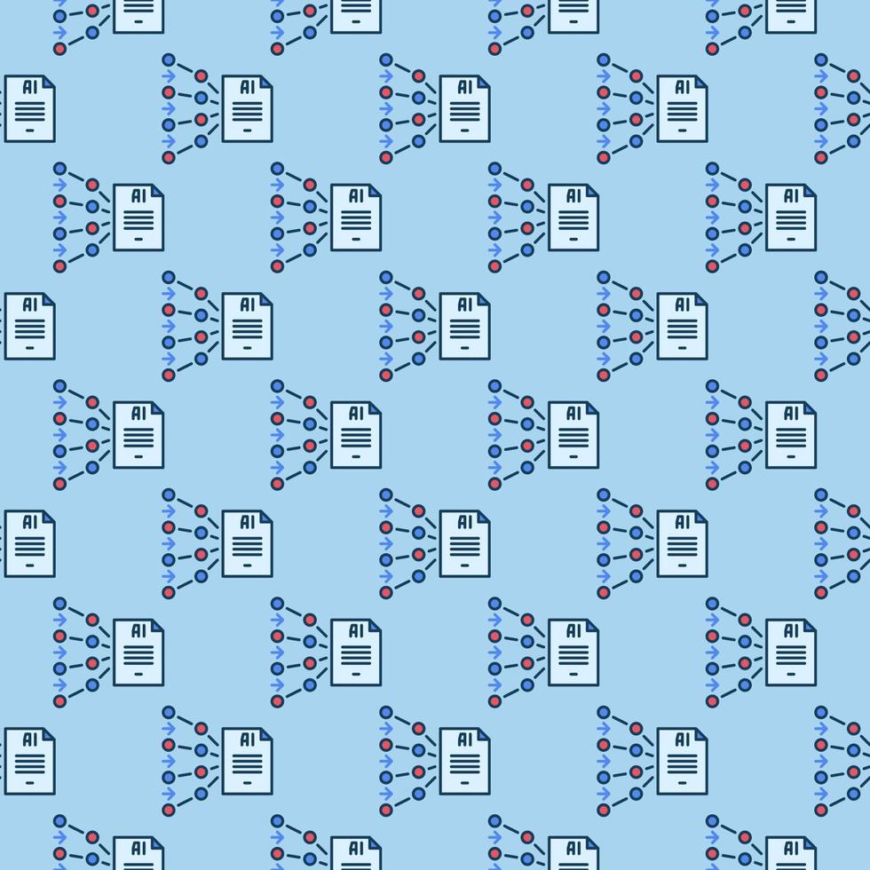 AI Text Generation vector Artificial Intelligence Generator colored seamless pattern