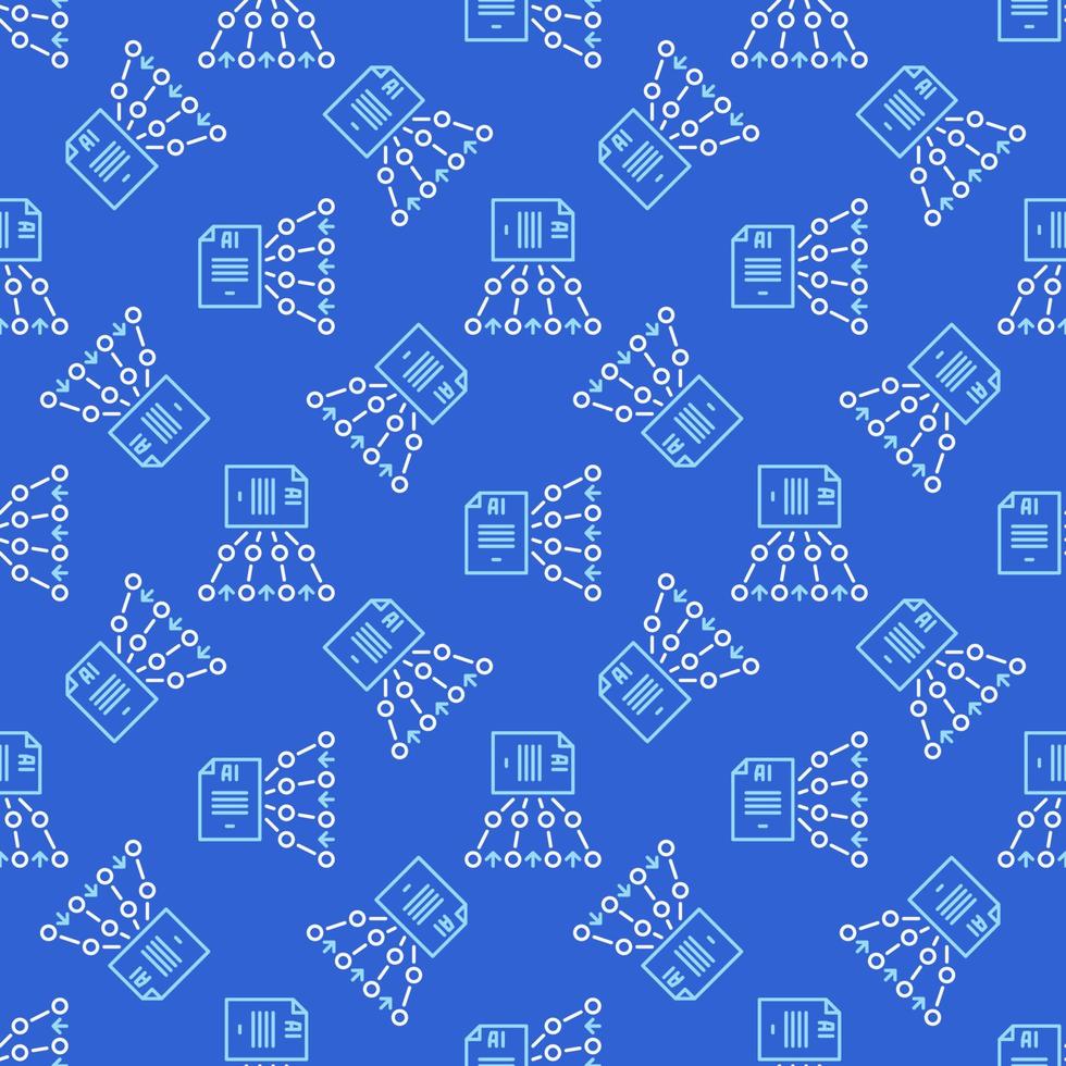 AI Text Writing vector Artificial Intelligence Generator line seamless pattern