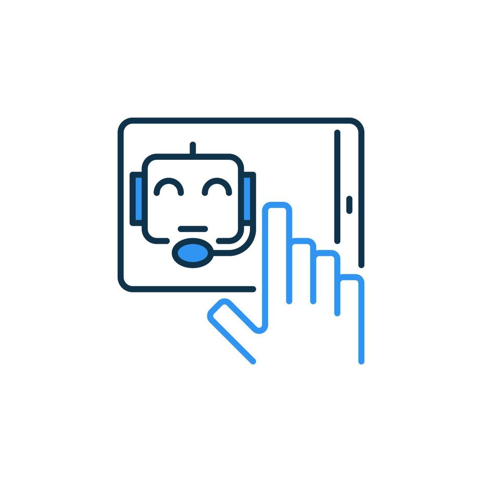 Chatbot on Tablet Screen vector concept colored icon