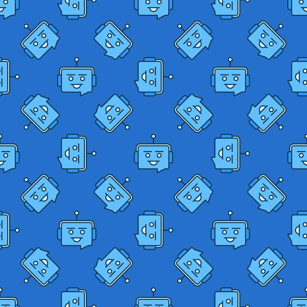 Chatbot Speech Bubble vector concept colored seamless pattern