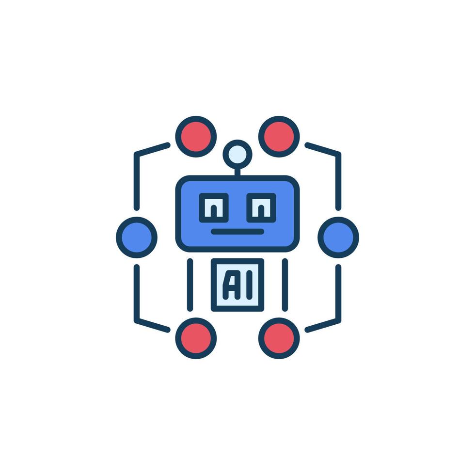Artificial Intelligence AI Robot vector concept colored icon