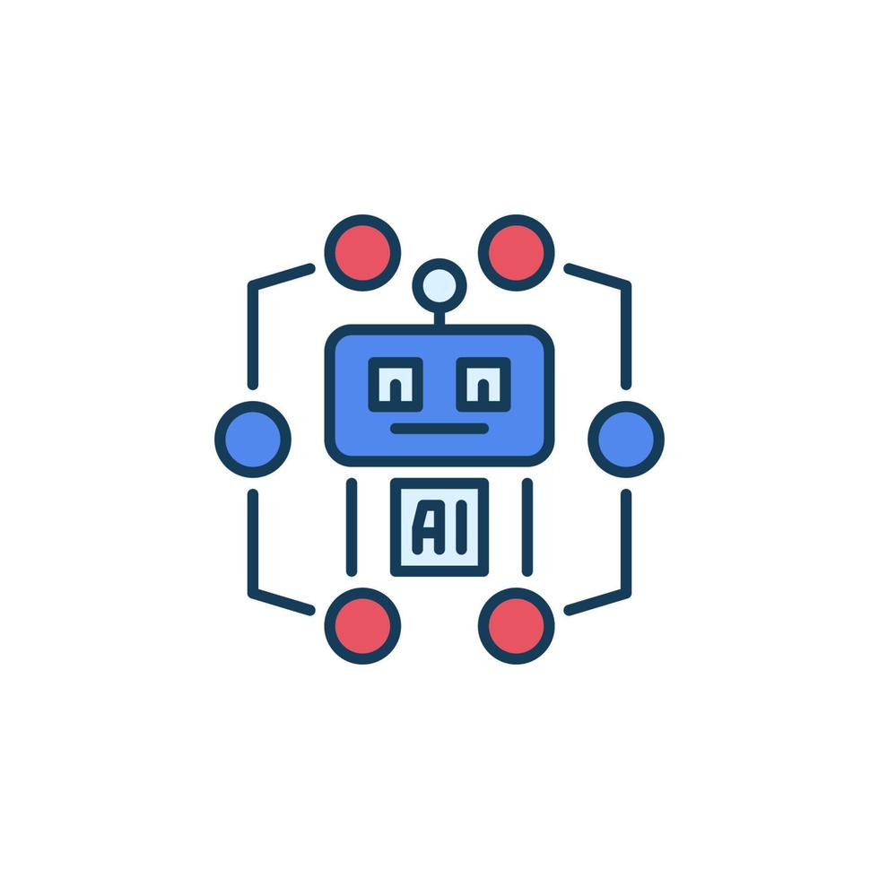 Artificial Intelligence AI Robot vector concept colored icon